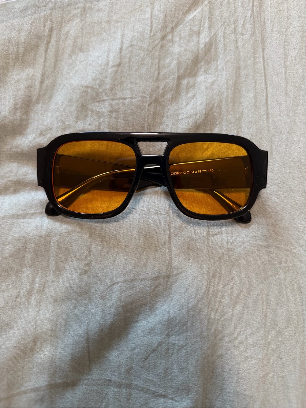 Retro Square Sunglasses with Amber Lenses